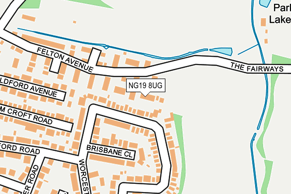 NG19 8UG map - OS OpenMap – Local (Ordnance Survey)