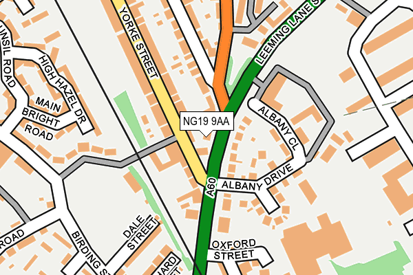 NG19 9AA map - OS OpenMap – Local (Ordnance Survey)