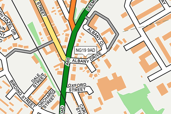 NG19 9AD map - OS OpenMap – Local (Ordnance Survey)