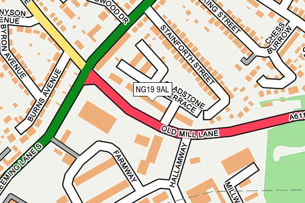 NG19 9AL map - OS OpenMap – Local (Ordnance Survey)