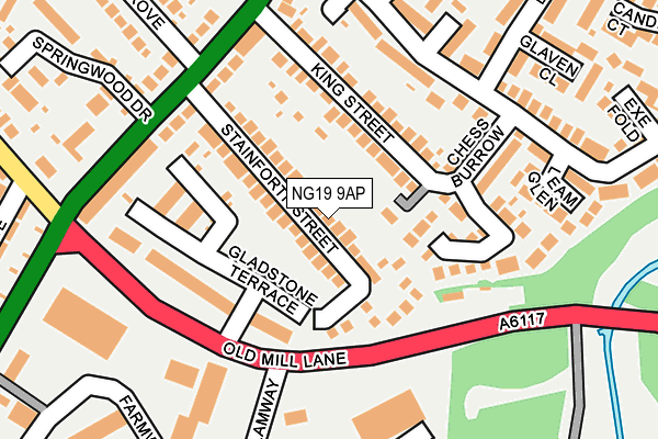 NG19 9AP map - OS OpenMap – Local (Ordnance Survey)