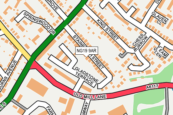 NG19 9AR map - OS OpenMap – Local (Ordnance Survey)