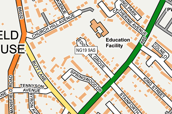 NG19 9AS map - OS OpenMap – Local (Ordnance Survey)