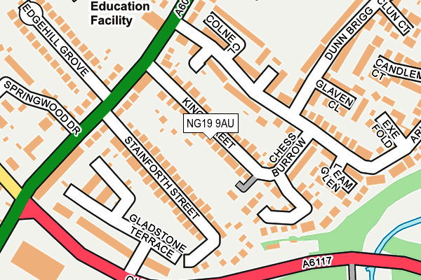 NG19 9AU map - OS OpenMap – Local (Ordnance Survey)