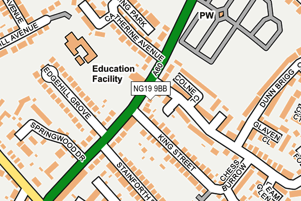 NG19 9BB map - OS OpenMap – Local (Ordnance Survey)