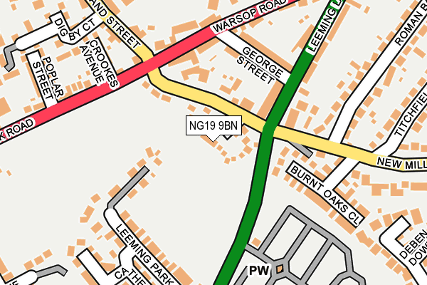 NG19 9BN map - OS OpenMap – Local (Ordnance Survey)