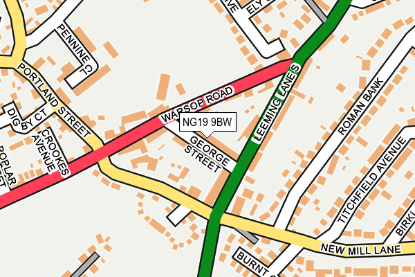 NG19 9BW map - OS OpenMap – Local (Ordnance Survey)