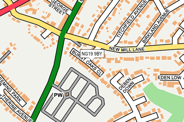 NG19 9BY map - OS OpenMap – Local (Ordnance Survey)