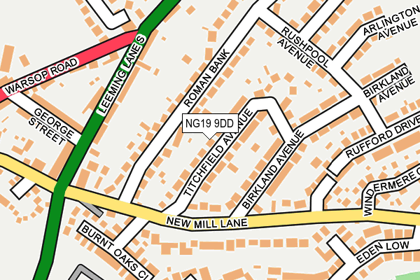 NG19 9DD map - OS OpenMap – Local (Ordnance Survey)