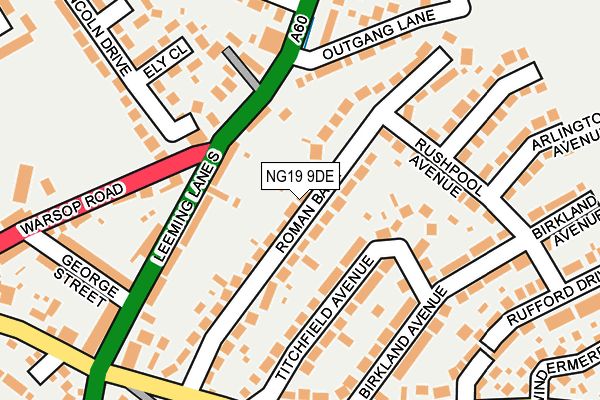 NG19 9DE map - OS OpenMap – Local (Ordnance Survey)