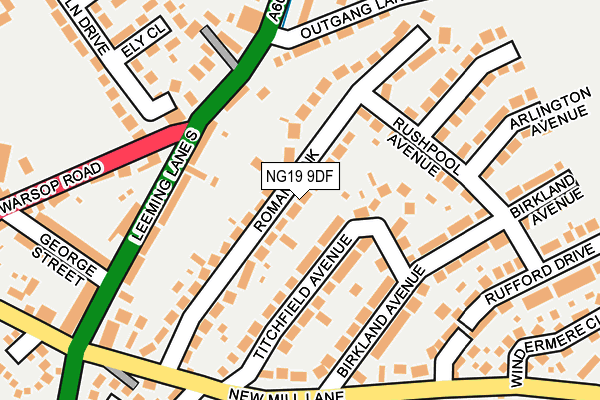 NG19 9DF map - OS OpenMap – Local (Ordnance Survey)