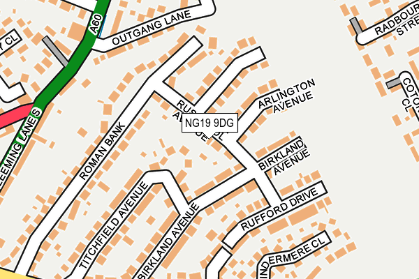 NG19 9DG map - OS OpenMap – Local (Ordnance Survey)