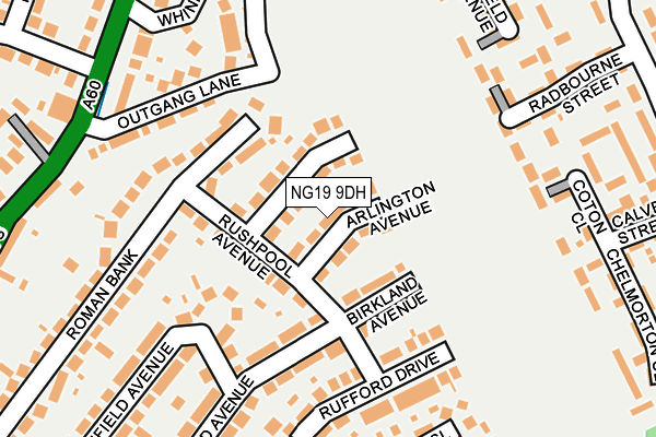 NG19 9DH map - OS OpenMap – Local (Ordnance Survey)