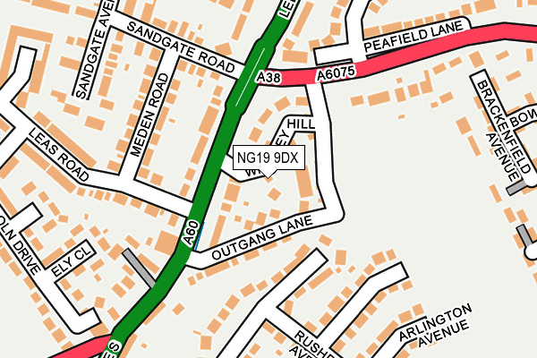 NG19 9DX map - OS OpenMap – Local (Ordnance Survey)