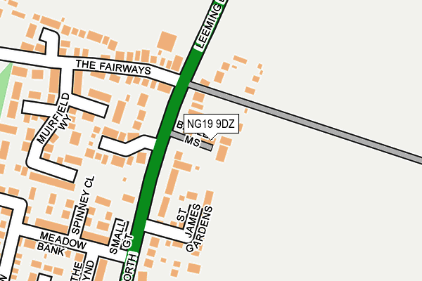 NG19 9DZ map - OS OpenMap – Local (Ordnance Survey)