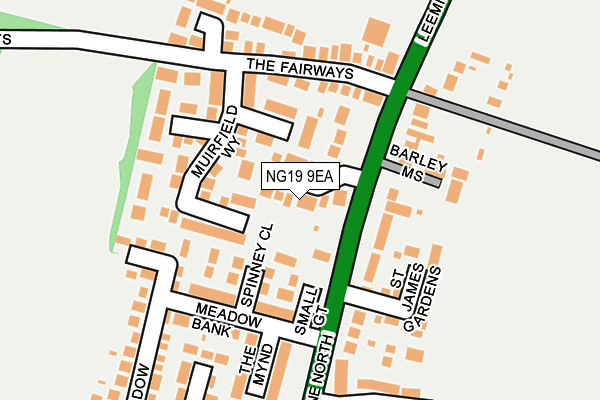 NG19 9EA map - OS OpenMap – Local (Ordnance Survey)