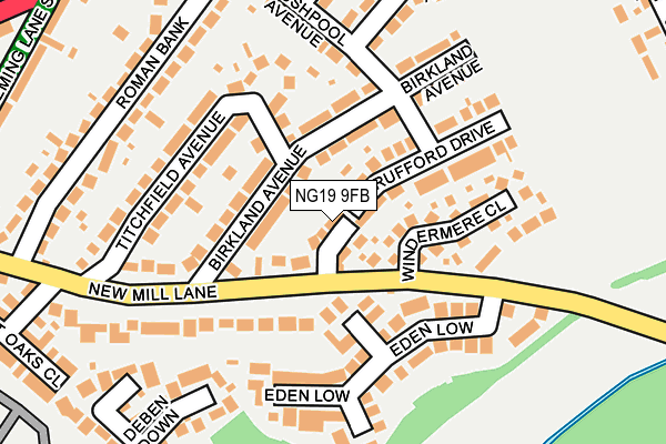 NG19 9FB map - OS OpenMap – Local (Ordnance Survey)