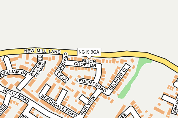 NG19 9GA map - OS OpenMap – Local (Ordnance Survey)