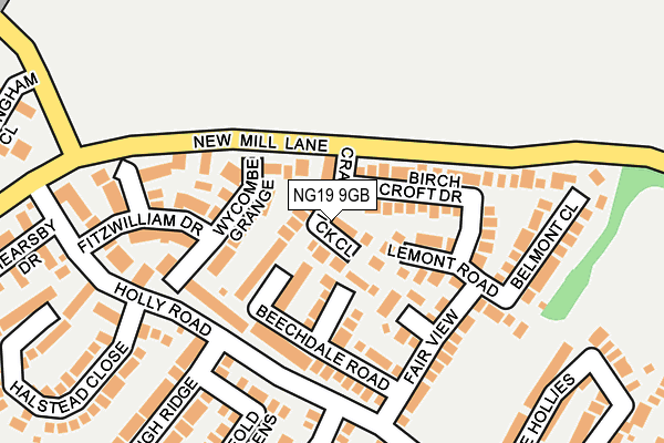 NG19 9GB map - OS OpenMap – Local (Ordnance Survey)