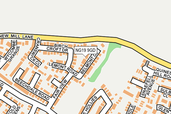 NG19 9GD map - OS OpenMap – Local (Ordnance Survey)