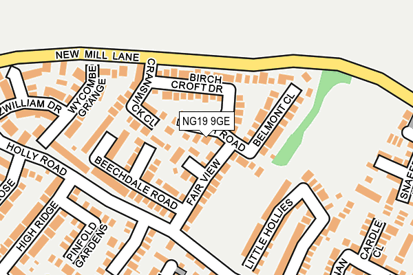 NG19 9GE map - OS OpenMap – Local (Ordnance Survey)