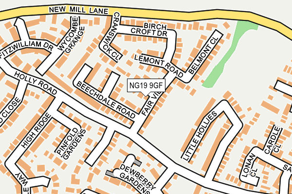 NG19 9GF map - OS OpenMap – Local (Ordnance Survey)