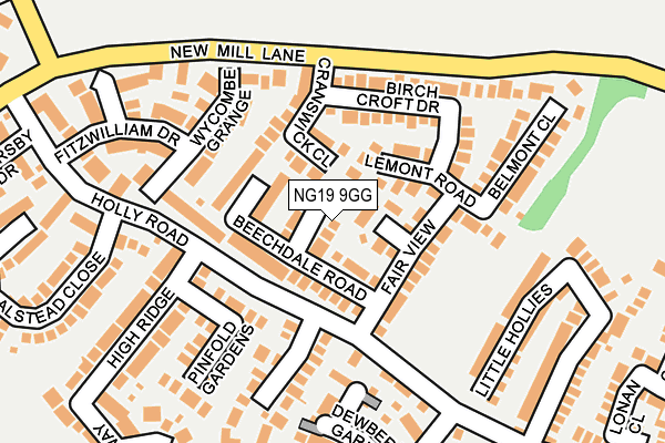 NG19 9GG map - OS OpenMap – Local (Ordnance Survey)