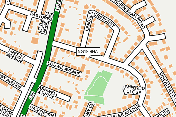 NG19 9HA map - OS OpenMap – Local (Ordnance Survey)