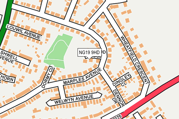 NG19 9HD map - OS OpenMap – Local (Ordnance Survey)