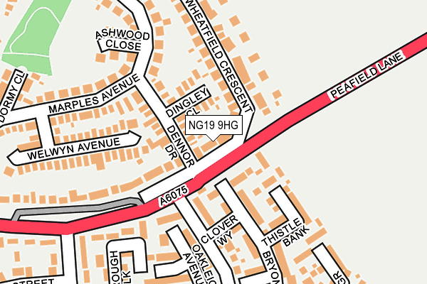 NG19 9HG map - OS OpenMap – Local (Ordnance Survey)