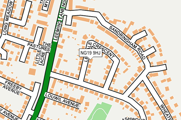NG19 9HJ map - OS OpenMap – Local (Ordnance Survey)