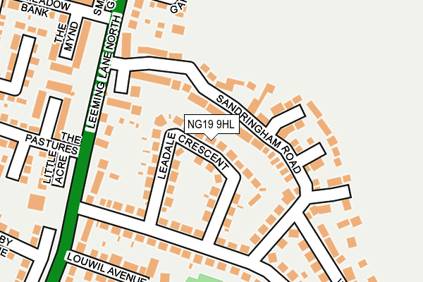NG19 9HL map - OS OpenMap – Local (Ordnance Survey)
