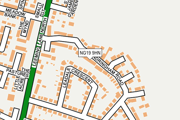 NG19 9HN map - OS OpenMap – Local (Ordnance Survey)