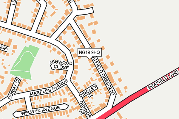 NG19 9HQ map - OS OpenMap – Local (Ordnance Survey)