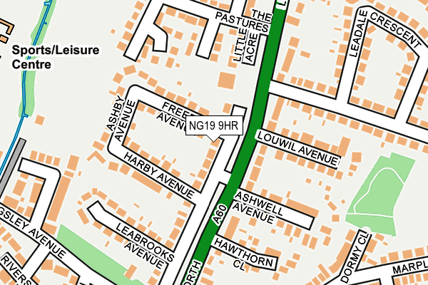 NG19 9HR map - OS OpenMap – Local (Ordnance Survey)