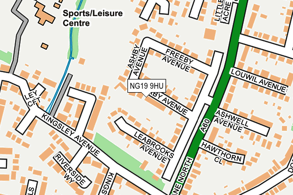 NG19 9HU map - OS OpenMap – Local (Ordnance Survey)