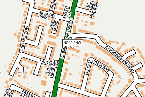 NG19 9HW map - OS OpenMap – Local (Ordnance Survey)