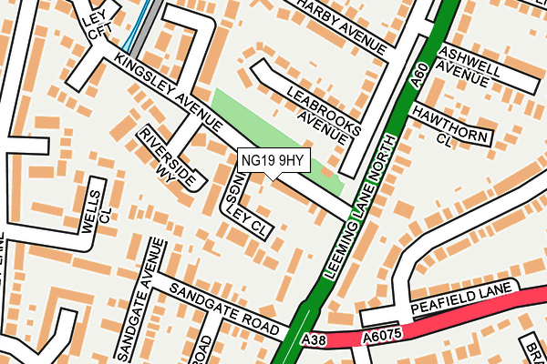 NG19 9HY map - OS OpenMap – Local (Ordnance Survey)