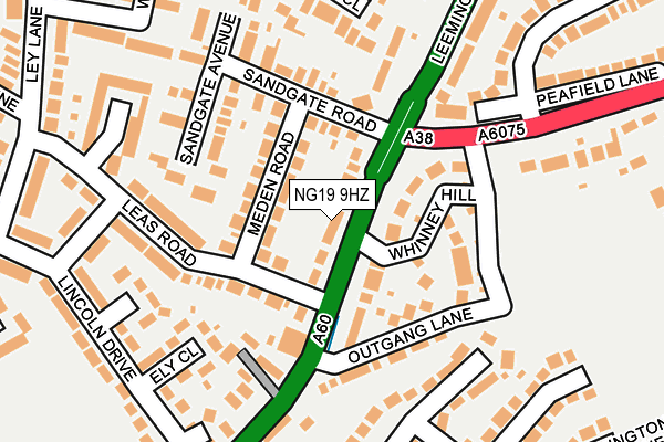 NG19 9HZ map - OS OpenMap – Local (Ordnance Survey)