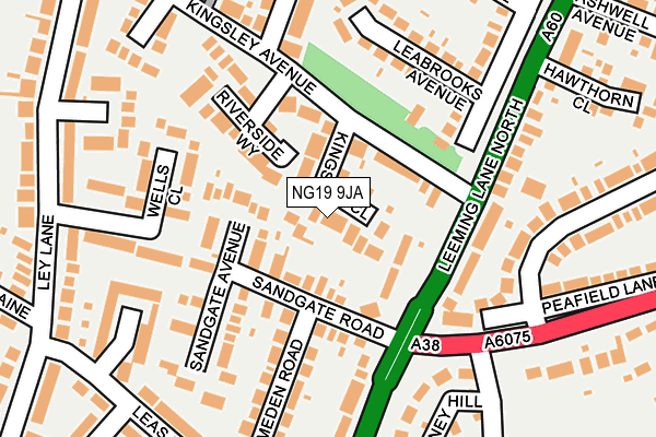 NG19 9JA map - OS OpenMap – Local (Ordnance Survey)