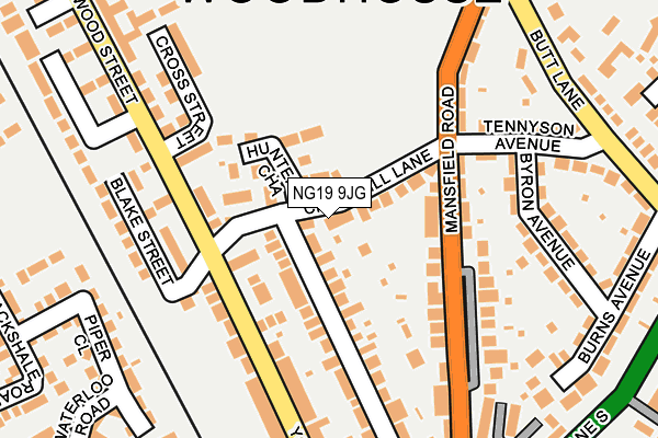 NG19 9JG map - OS OpenMap – Local (Ordnance Survey)