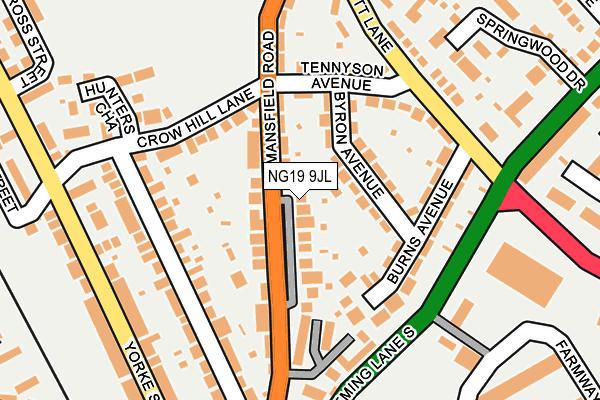 NG19 9JL map - OS OpenMap – Local (Ordnance Survey)