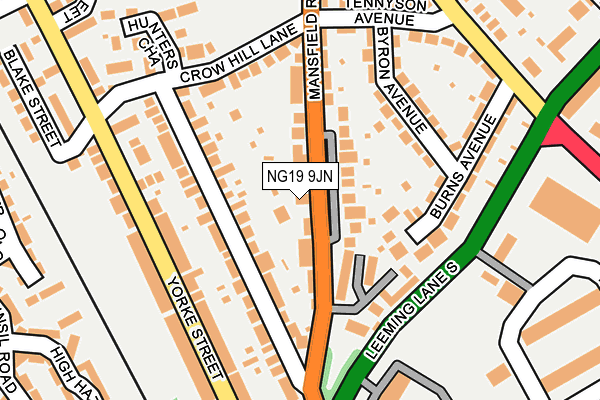 NG19 9JN map - OS OpenMap – Local (Ordnance Survey)