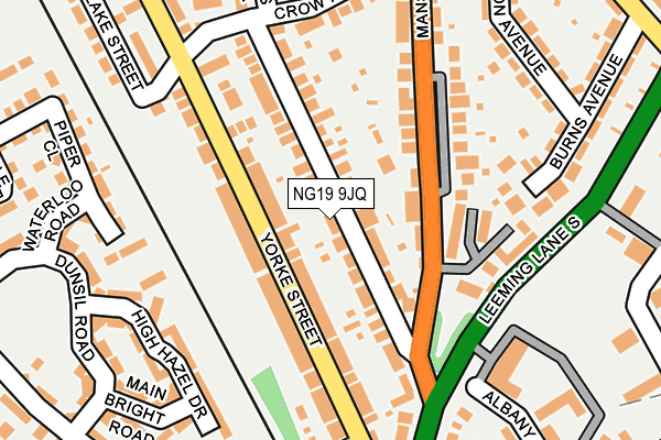 NG19 9JQ map - OS OpenMap – Local (Ordnance Survey)