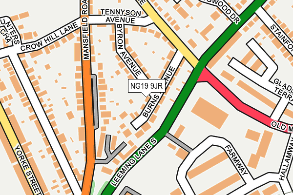 NG19 9JR map - OS OpenMap – Local (Ordnance Survey)