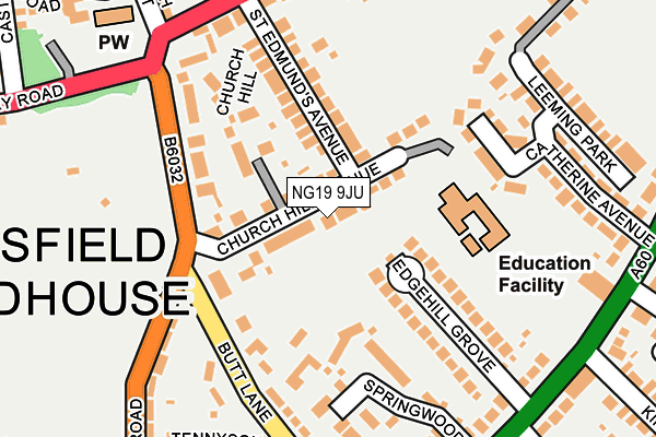 NG19 9JU map - OS OpenMap – Local (Ordnance Survey)