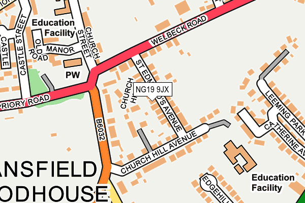 NG19 9JX map - OS OpenMap – Local (Ordnance Survey)