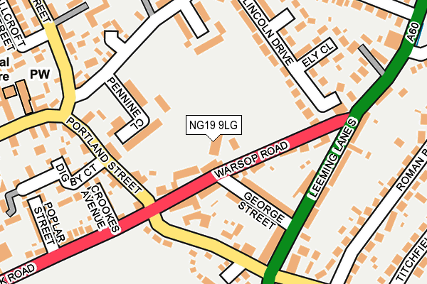 NG19 9LG map - OS OpenMap – Local (Ordnance Survey)