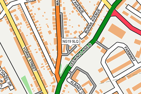 NG19 9LQ map - OS OpenMap – Local (Ordnance Survey)