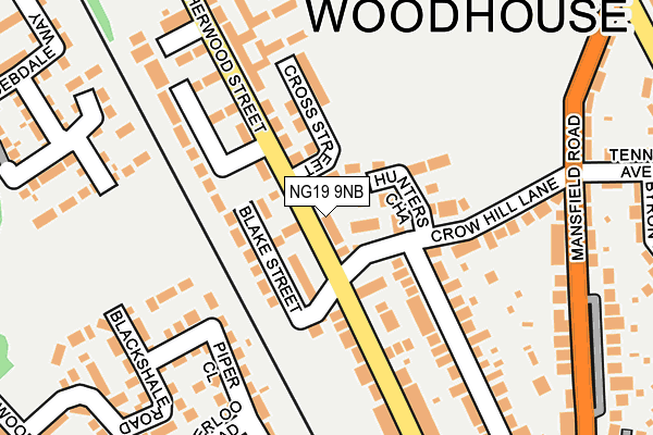 NG19 9NB map - OS OpenMap – Local (Ordnance Survey)